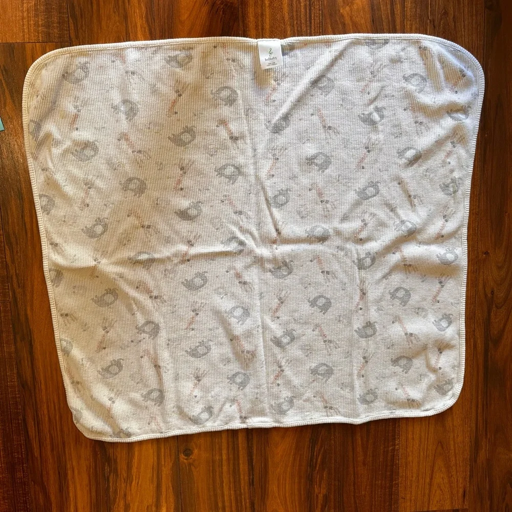 Lullaby Lane Thermal Zoo Animal Elephant Sloth thermal Waffle Weave Baby blanket